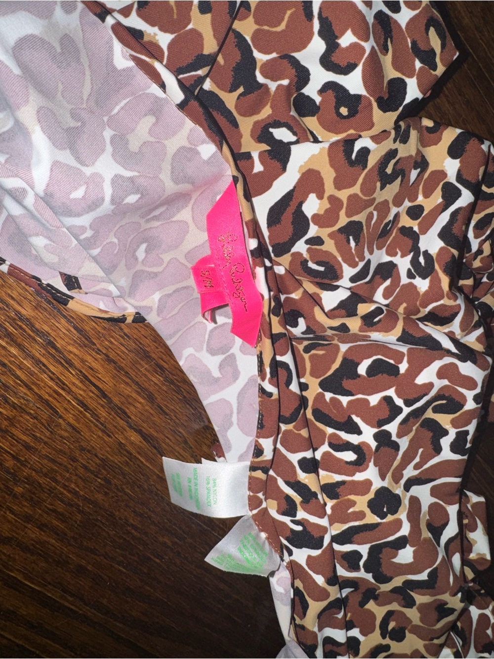 Lilly Pulitzer 3pc bikini set in the pattern "Chocolate Onyx My Favorite Spot” - Picture 8 of 9